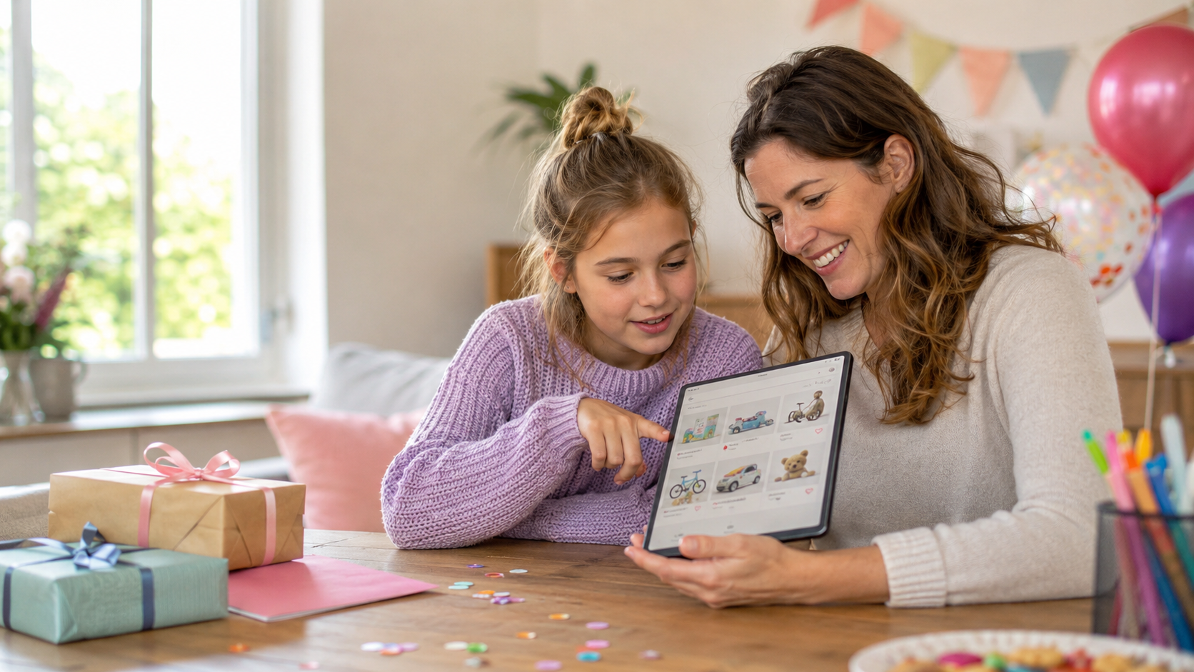 Online verlanglijstje voor een kinderfeestje