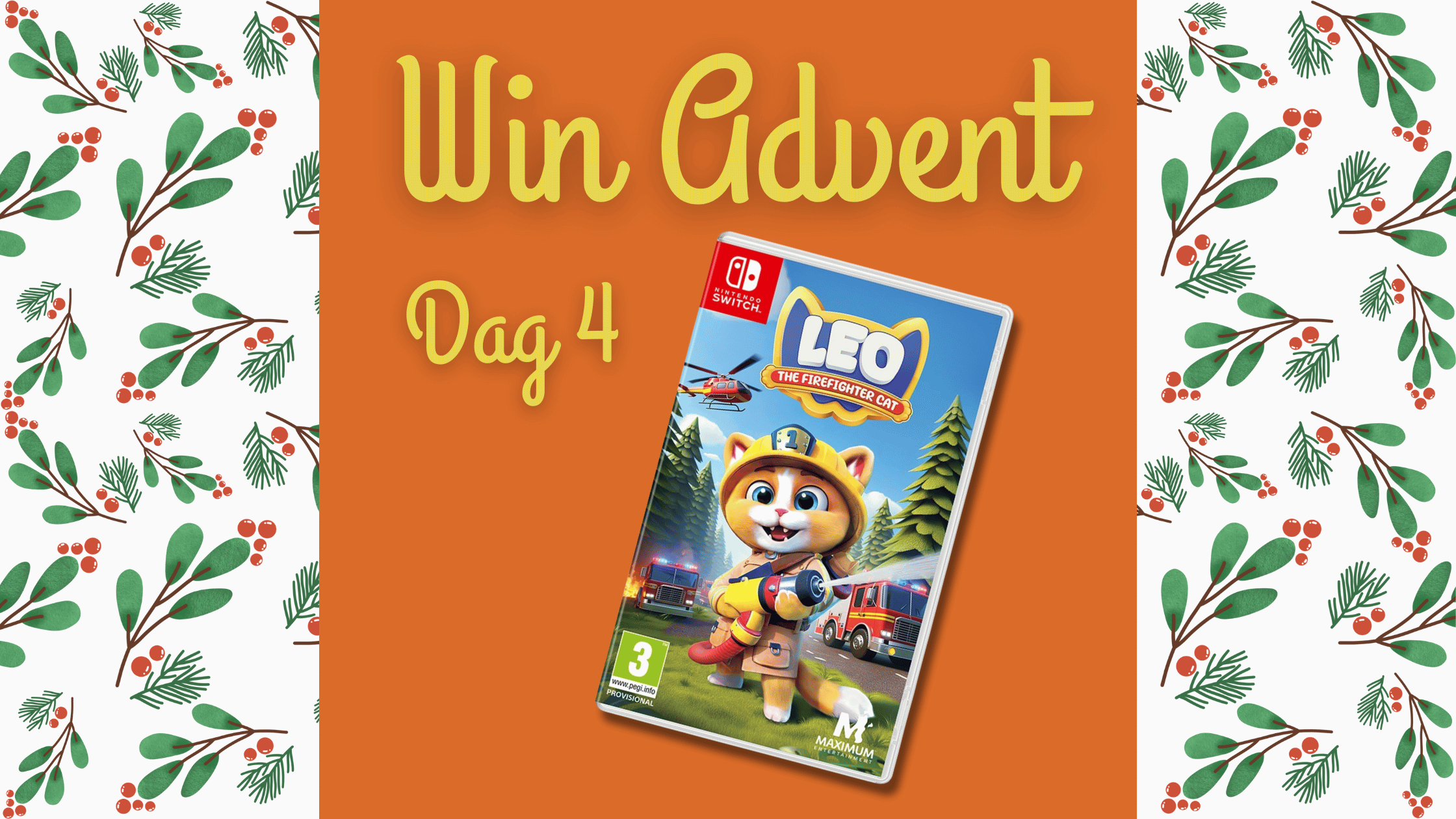 Win Advent Dag 4 Leo the Firefighter Cat