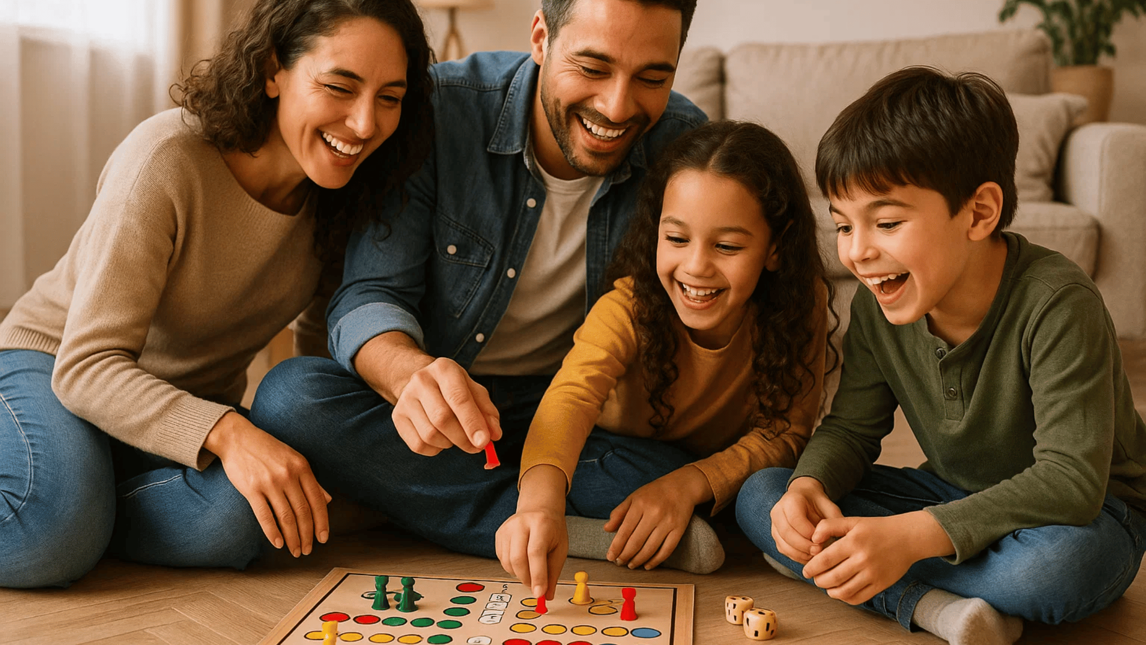 Gezin geniet samen van spelletjes, creatieve activiteiten en themadiners vol gelukkige verrassingen