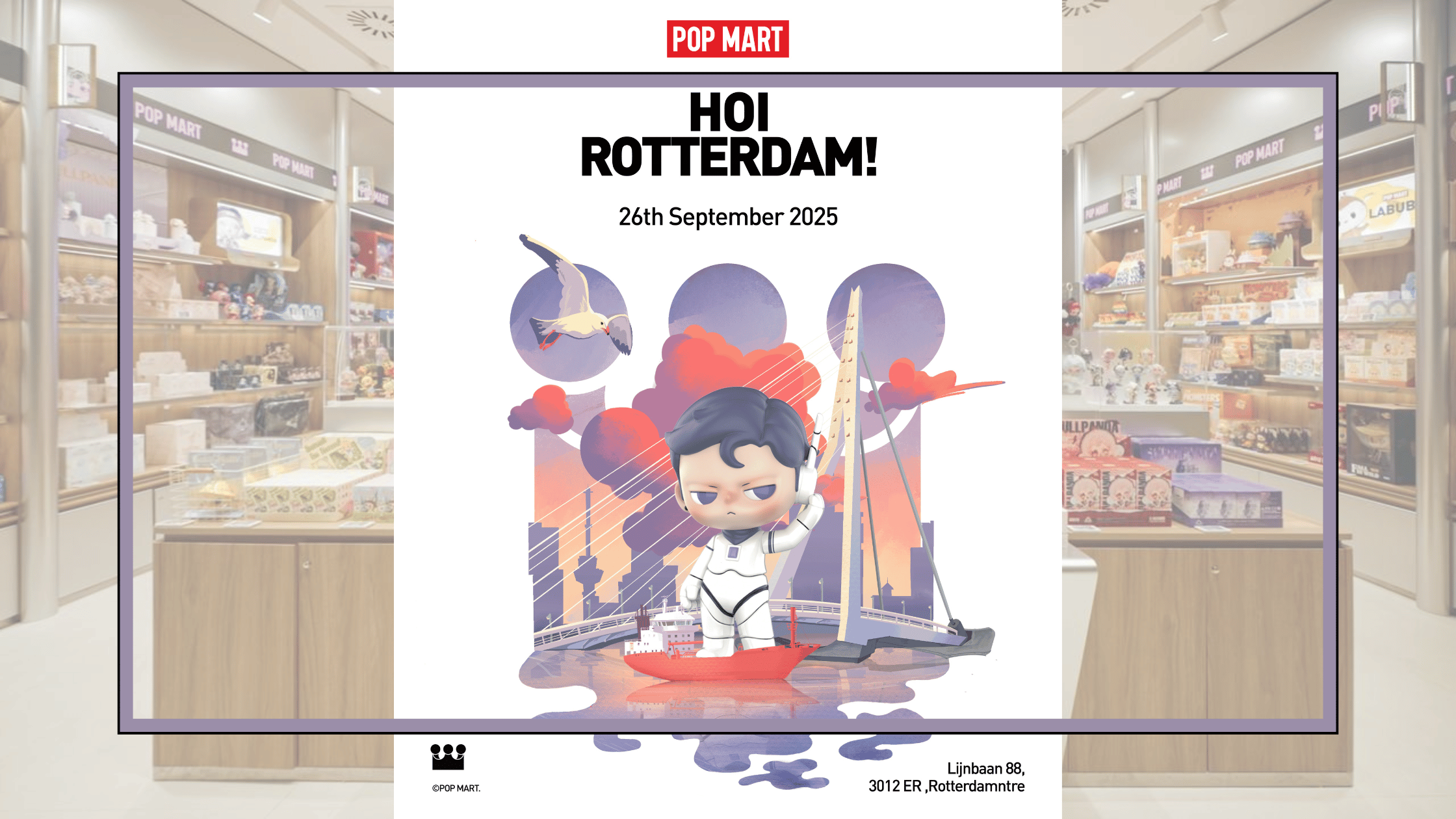 POP MART flagship store Rotterdam met kleurrijke blindbox collectables
