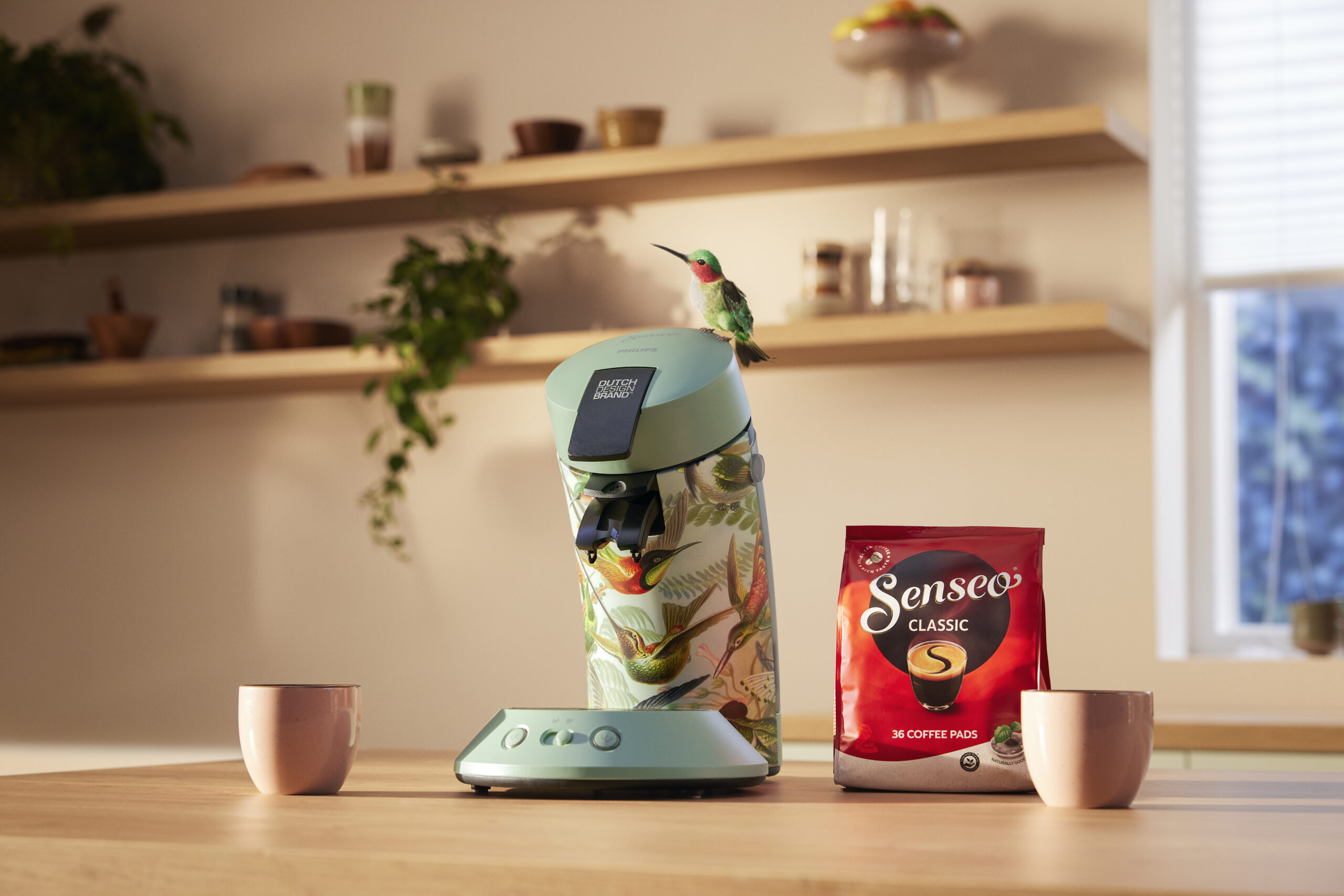 SENSEO Original Plus Limited Edition met Art of Nature-print en mokken van Dutch Design Brand