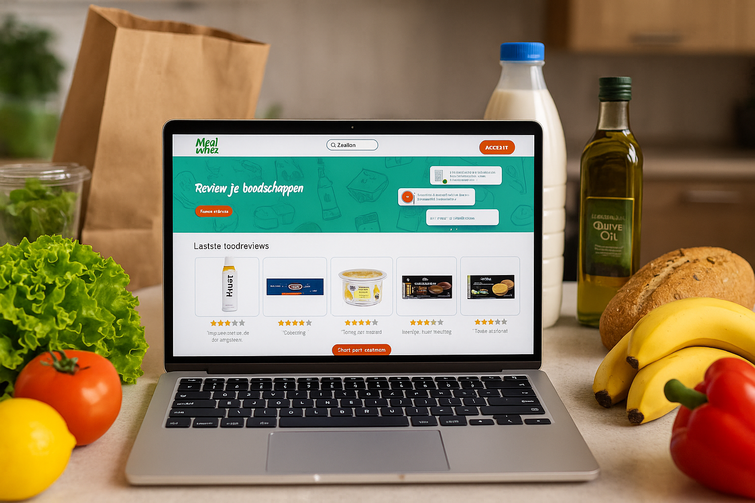 MealWhizz platform met productoverzicht