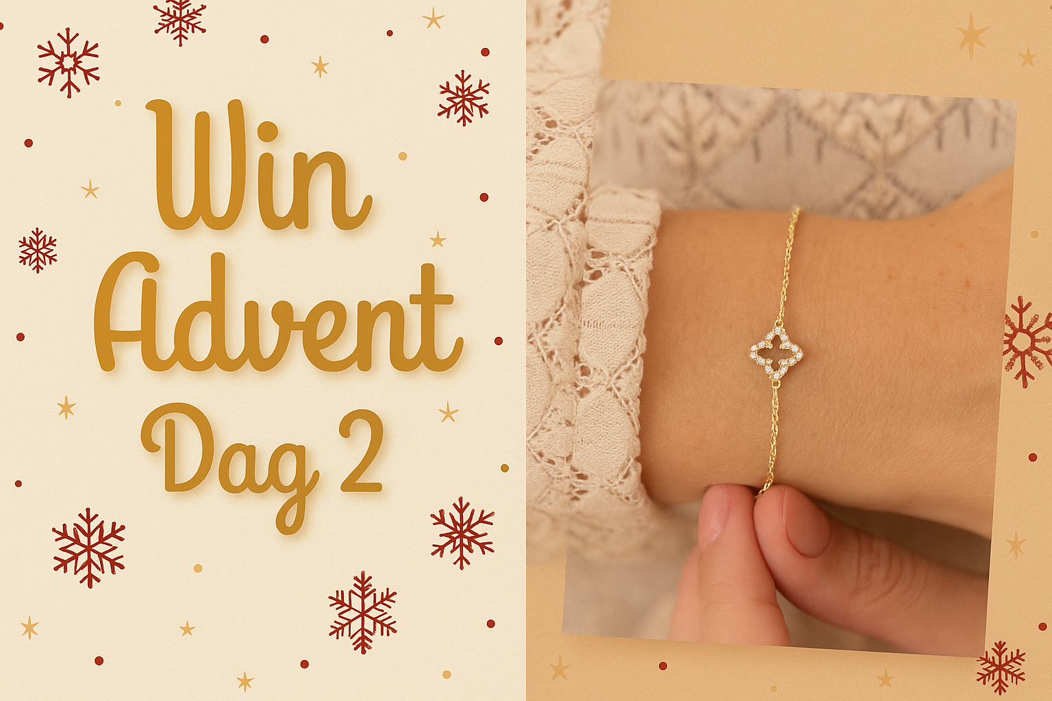 Gouden of zilveren klaver armband met kristallen