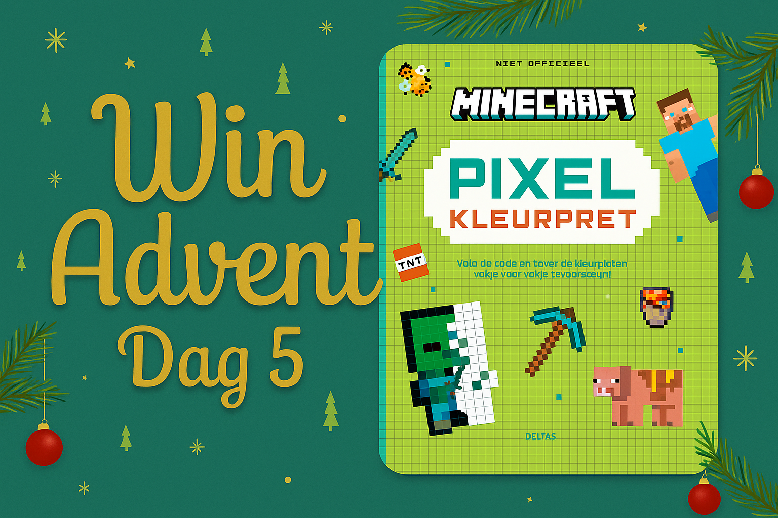 WinAdvent Dag 5 Minecraft Pixel Kleurpret