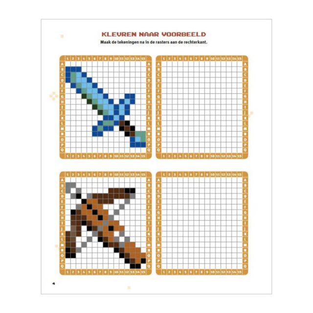 Pixel Art kleurboek in Minecraft-stijl
