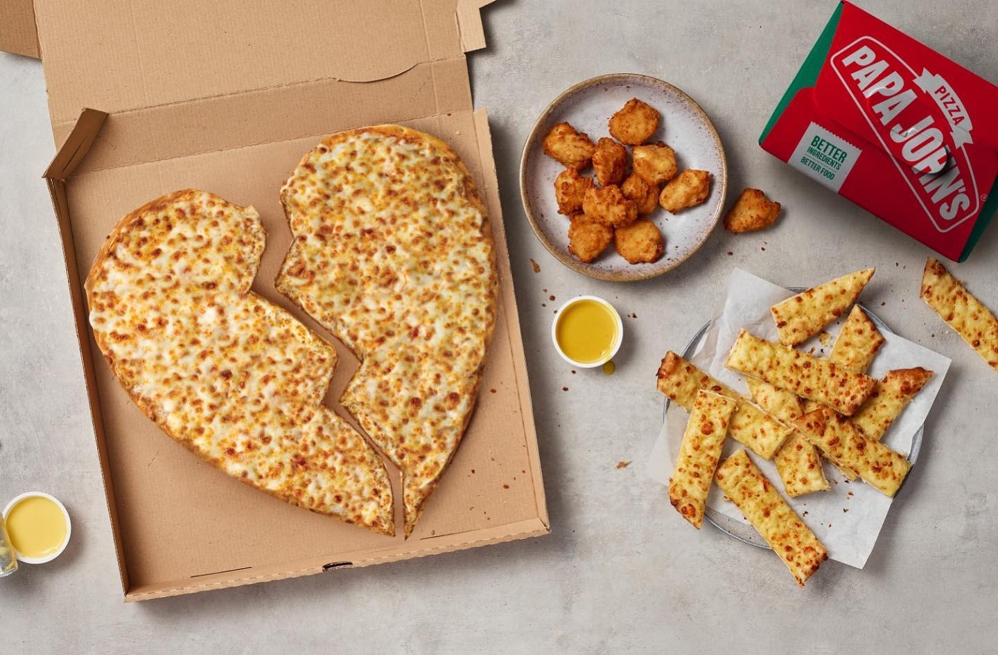 Gebroken Hart Pizza van Papa Johns voor Valentijn met een knipoog
