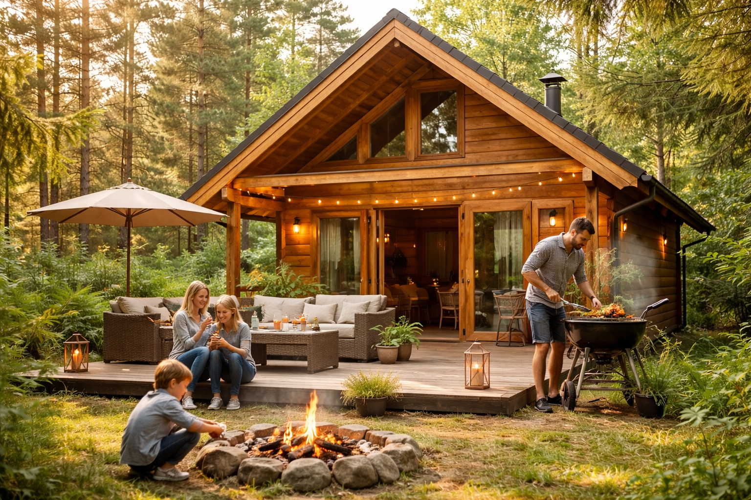 Gezellig chalet in een groene omgeving als tweede thuis voor een gezin