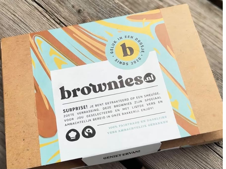 Grote box met verschillende Brownies Mini’s van Brownies.nl