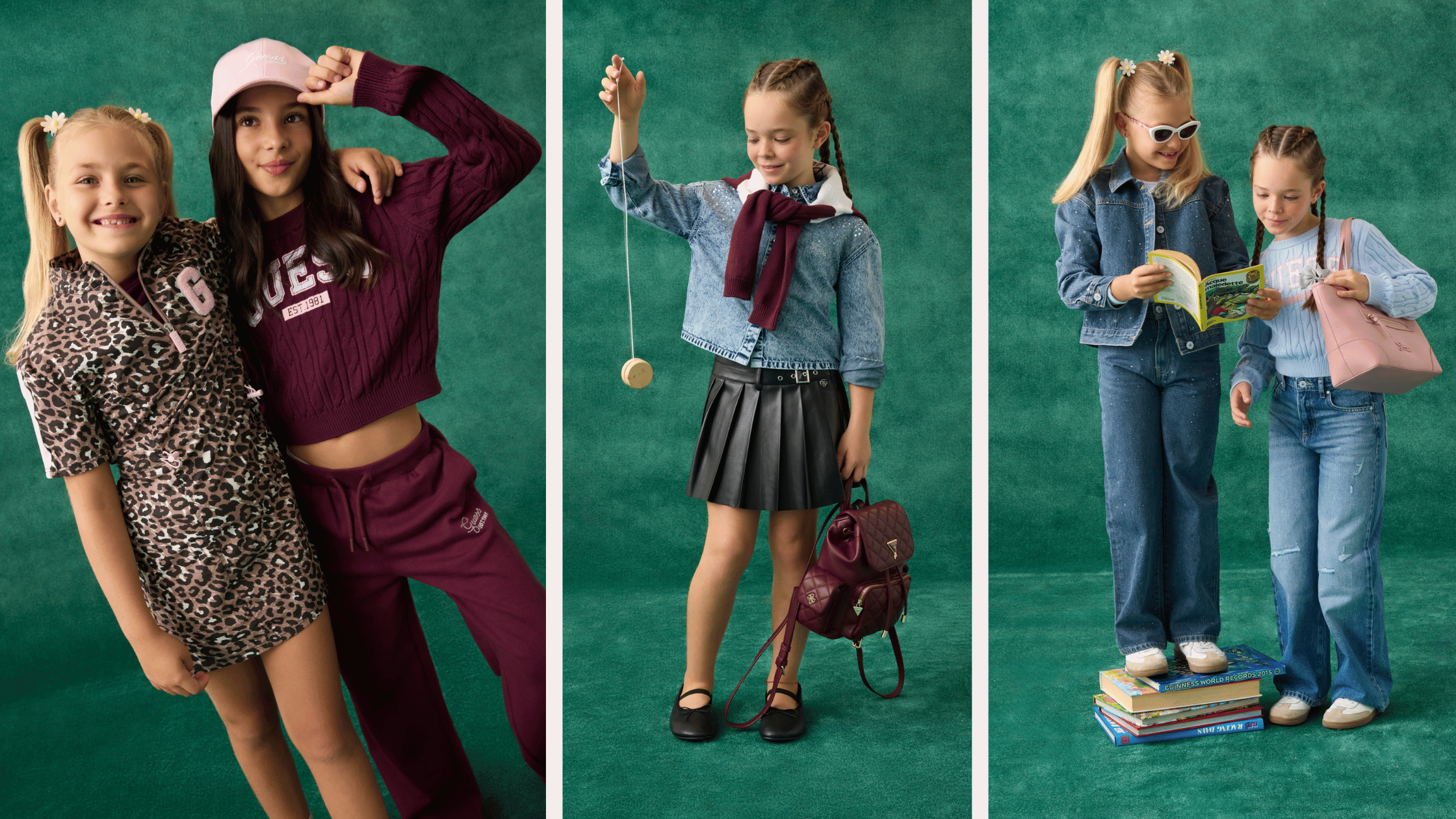 GUESS Kids Back To School collectie met denim en varsity details
