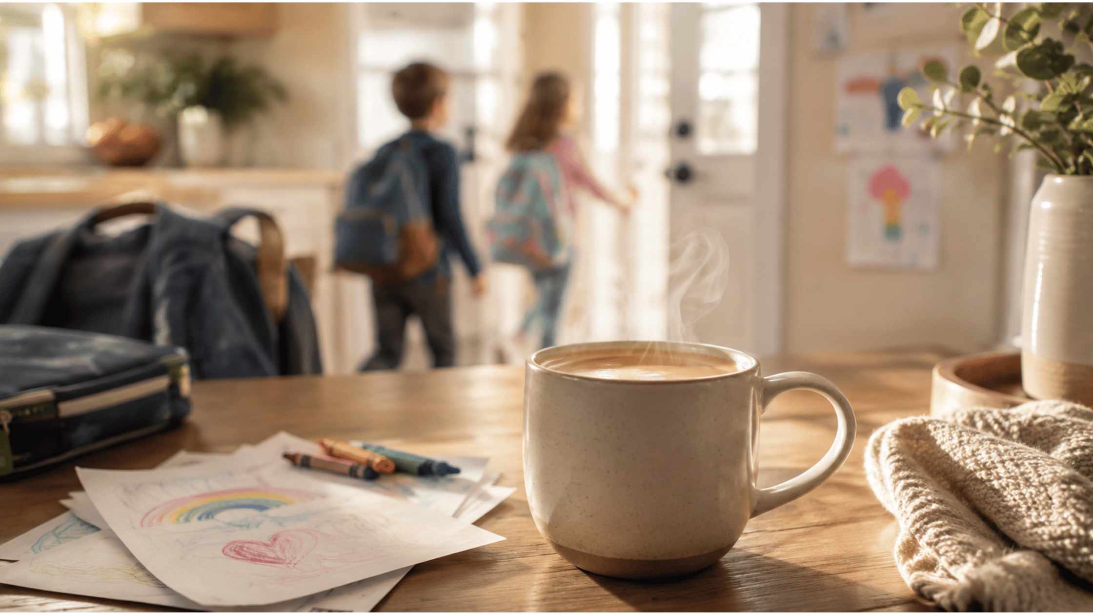 Kop koffie als rustmoment tijdens een druk gezinsleven