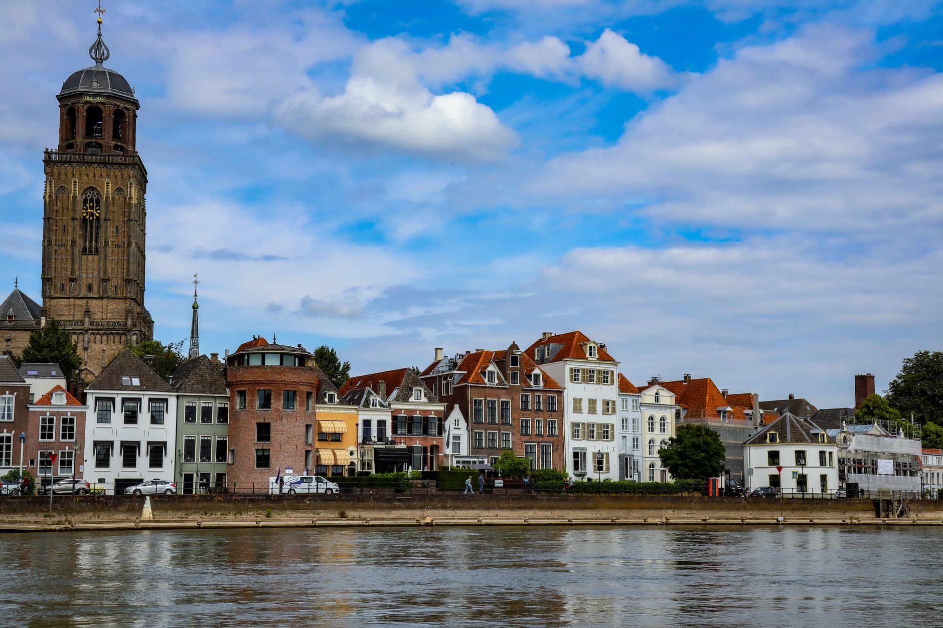 scenic view of deventer skyline and church tower