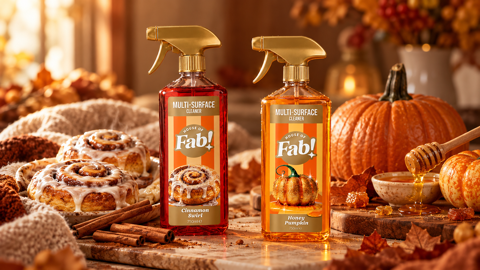 House of Fab Honey Pumpkin en Cinnamon Swirl Multi-Surface Cleaner Sprays