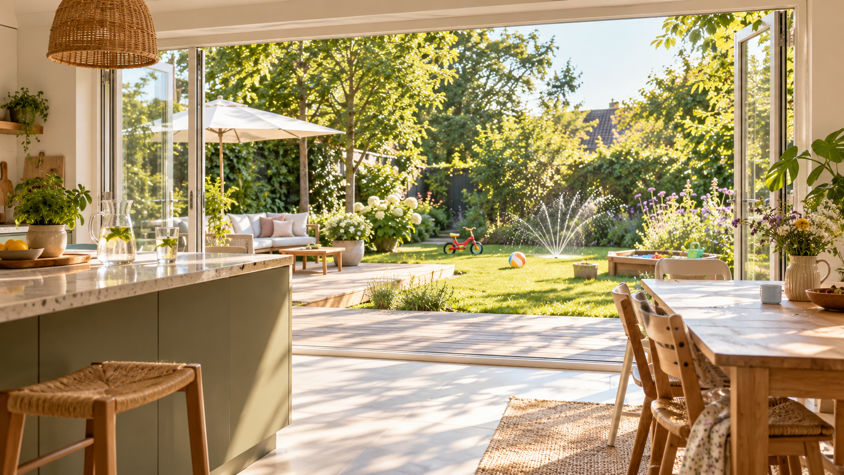 achterdeur naar de tuin vanuit de keuken